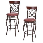 Costway - Costway Set of 2 Vintage Bar Stools Swivel Padded Seat Bistro Dining Pub Chair - Looking for furniture for your home bar? Check out this swivel barstool set!