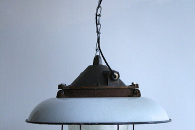 Pair of Industrial Cage Lights