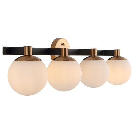 Modernist Globe Metal/Frosted Glass LED Vanity, 4-Light