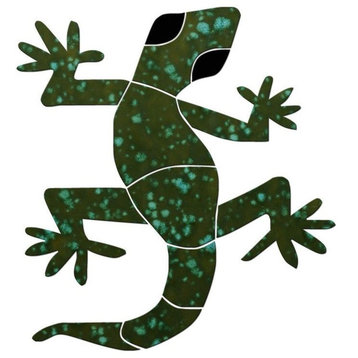 Large Gecko Ceramic Swimming Pool Mosaic 11"x10", Green