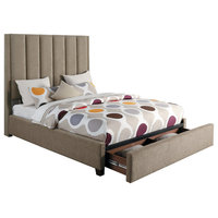 Beechnut Full Upholstery Bed With Storage Drawers, Brown, Eastern King