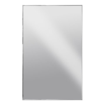 Modern Hanging Framed Wall Mounted Metal Mirror, Aluminum Chrome, 20x30