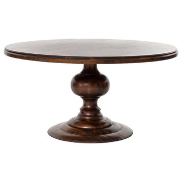 Magnolia Round Dining Table, Dark Oak, 60"