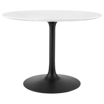 Lippa 40" Round Wood Dining Table Black White