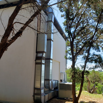 Industrial duct work on residential home