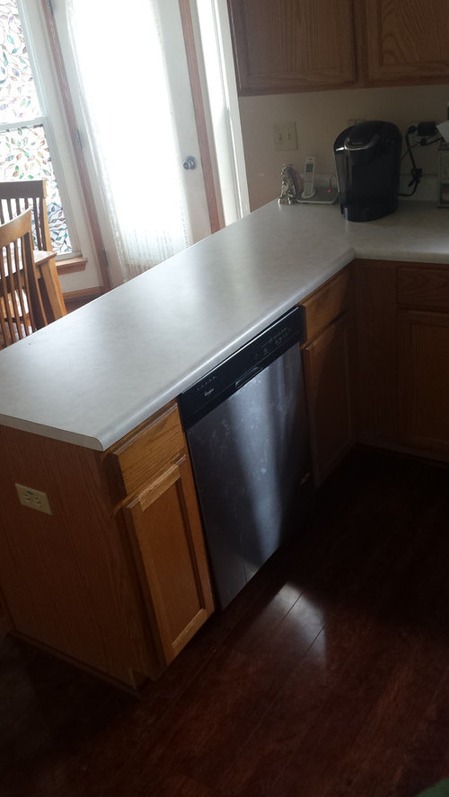 honey oak cherry floor, what color granite?