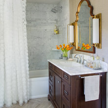 Hall Bathroom: Corner Shelf