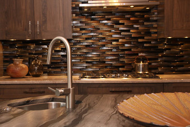 Example of a mountain style kitchen design in Cleveland