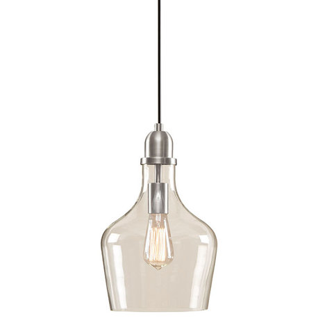Ink+Ivy Auburn Bell Shaped Glass Pendant, Silver