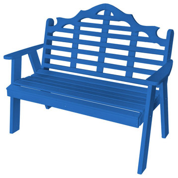 Poly Marlboro Garden Bench, Blue, 5 Foot