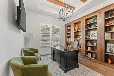 Home office - transitional home office idea in Austin