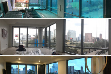 Modernes Wohnzimmer in Houston