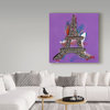 Brian Nash 'Eiffel Tower On Purple' Canvas Art