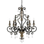 Quoizel Lighting - Quoizel Lighting Marquette - Nine Light Chandelier, Heirloom Finish - With a subtle smattering of multifaceted crystal drops, this refined design is worthy of a French parlor, and nearly as romantic as Paris itself.  The beautiful Heirloom finish is a rich bronze with antique silver highlights.Marquette Nine Light Chandelier Heirloom *UL Approved: YES *Energy Star Qualified: n/a  *ADA Certified: n/a  *Number of Lights: Lamp: 9-*Wattage:60w B10 Candelabra Base bulb(s) *Bulb Included:No *Bulb Type:B10 Candelabra Base *Finish Type:Heirloom
