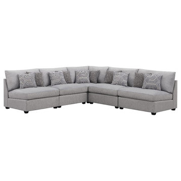 Coaster Cambria 5-piece Fabric Upholstered Modular Sectional Gray