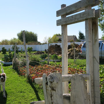 Separate fenced veggie garden