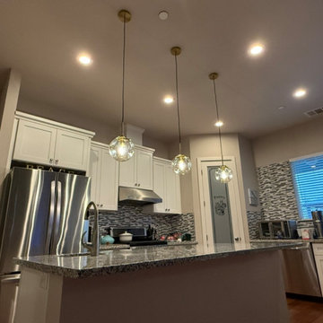 Pending lights over the kitchen island!