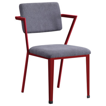 ACME Cargo Chair, Gray Fabric and Red