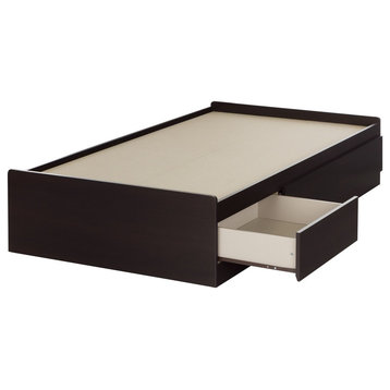 South Shore Twin Mates Bed, 39" With 3 Drawers, Chocolate