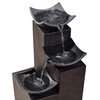 Stone-Look 4-Tier Floor Fountain, Black