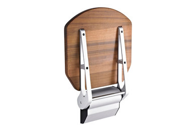 Modern Sapele Folding Shower Seat Narrow Base