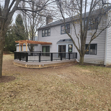 Azek Deck Rough Cedar Pergola & Railing