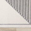 Sutton Collection Gray Cream Modern Geometric Area Rug, 7'10"x10'10"