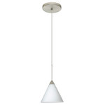 Besa Lighting - Besa Lighting 1XT-512107-SN Kani - One Light Cord Pendant with Flat Canopy - The Kani features a compact cone-shaped glass, thaKani One Light Cord  Bronze Opal Matte Gl *UL Approved: YES Energy Star Qualified: n/a ADA Certified: n/a  *Number of Lights: Lamp: 1-*Wattage:50w GY6.35 Bi-pin bulb(s) *Bulb Included:Yes *Bulb Type:GY6.35 Bi-pin *Finish Type:Bronze