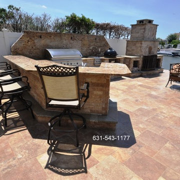Backyard Travertine Patio Stones Supplier & Installer for Long Island NY.