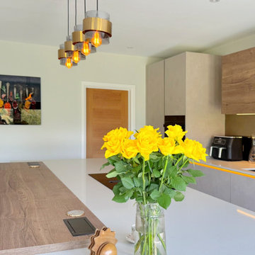 Beige and Oak Contemporary Kitchen in Hertfordshire