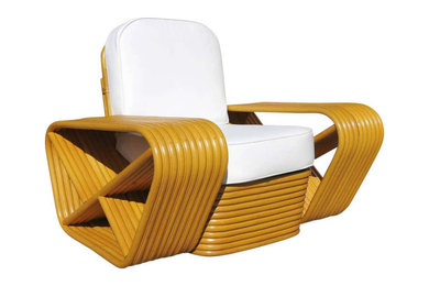 10 Strand Square Pretzel Rattan Lounge Chair Paul Frankl Style