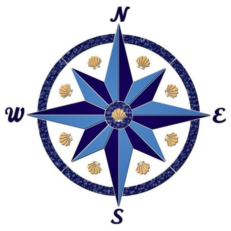 Compass 5 Ceramic Swimming Pool Mosaic 24"x24"