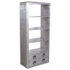 Pilot 2 Drawer Bookcase with Silver Aluminum Cladding and Exposed Screws
