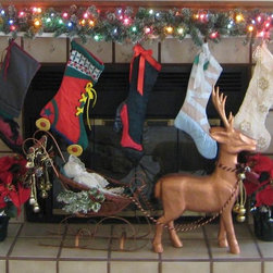 Christmas Stockings and Sleigh - Christmas Stockings And Holders