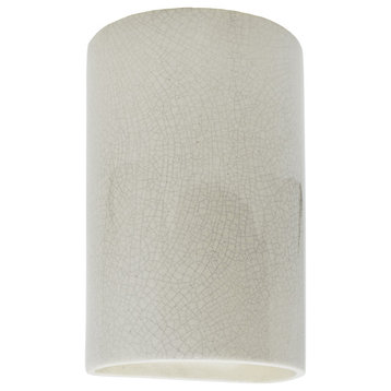 Ambiance, Small ADA Cylinder, Open Top & Bottom Wall Sconce, White Crackle