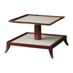 Tower Two Tier Table - Leather Top - Baker Furniture - Side Tables And End Tables