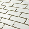 11.5"x11.5" Victorian Brick Porcelain Floor/Wall Tiles, Glossy White, Set of 10