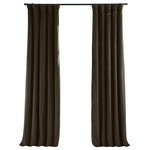 Half Price Drapes - Signature Java Blackout Velvet Curtain Single Panel, 50"x120" - Our soft plush pile Velvet Curtains & Draped have a natural luster with a depth of color that creates a formal, polished look. Made of high-quality, poly velvet and soft flowing polyester blackout thermal lining. The curtains keep the light out and provides for optimal insulation. As a general rule, for proper fullness panels should measure 2-3 times the width of your window/opening.