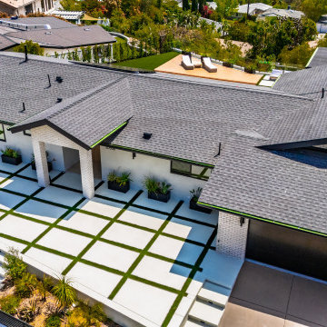 Aerial Over the Front Showing the Full Paver Layout