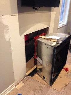 Gas fireplace draft ? This is our gas fireplace at our new construction home. When the fire is off