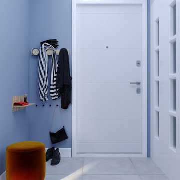 Modern 3-br Apartment 60 sq.m with blue Kitchen