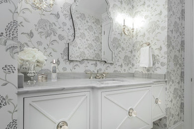 Inspiration for a transitional powder room remodel in Chicago