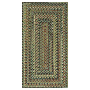 Bangor Concentric Braided Rectangle Rug, Sage Green 5'x8'