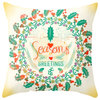 Watercolor Seasons Greetings Pillow Cover