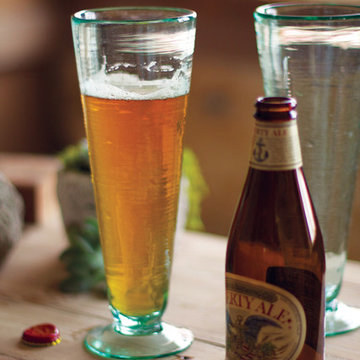 Set of 6 Recycled Glass Beer Glasses