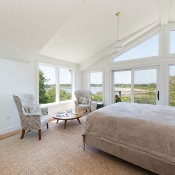 Coastal Bedroom with Panoramic Water Views and Vaulted Ceiling – Cape Ann MA