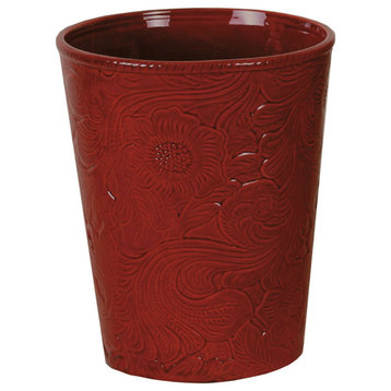 Savannah Ceramic Wastebasket, Red
