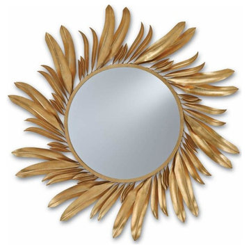 Currey and Company Folium - 31" Mirror, Gold Leaf Finish