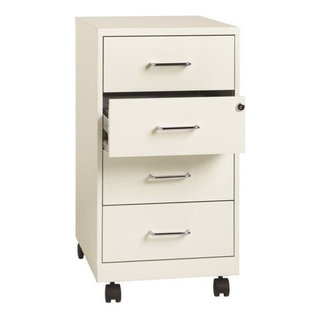 Scranton & Co 18" 4-Drawer Modern Black Metal File Cabinet – Office Storage Solution