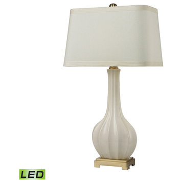 Fluted Ceramic 1 Light Table Lamp, LED, 3-Way